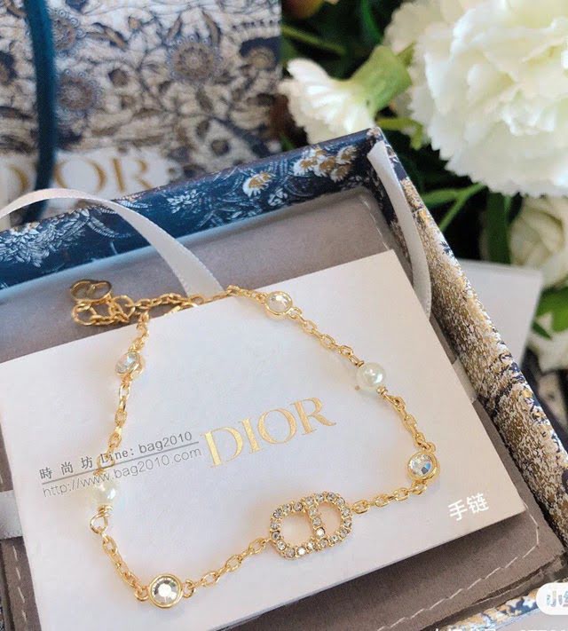 Dior飾品 迪奧經典熱銷款鑲鑽手鏈項鏈 套裝  zgd1042